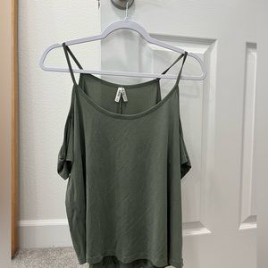 Mud off the shoulder army green shirt